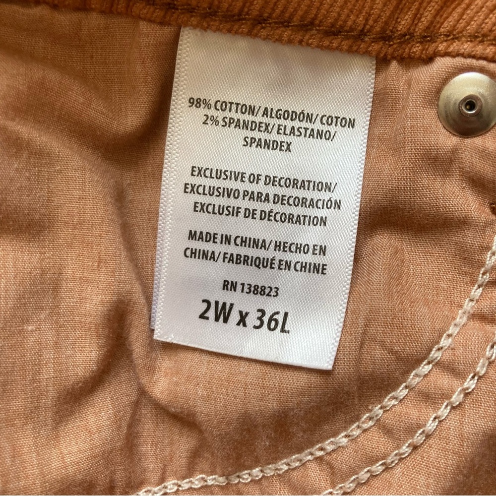 Idyllwind Burnt Orange Corduroy High-Rise Pants - 2/36L - Picture 7 of 7